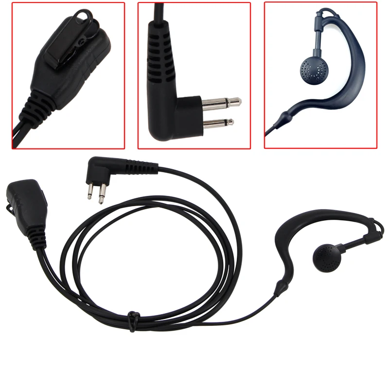 

2 Pin Acoustic Tube Earpiece With Remote Microphone PTT Headset For Motorola Radios GP88 GP300 CLS1110 Walkie Talkie Portable