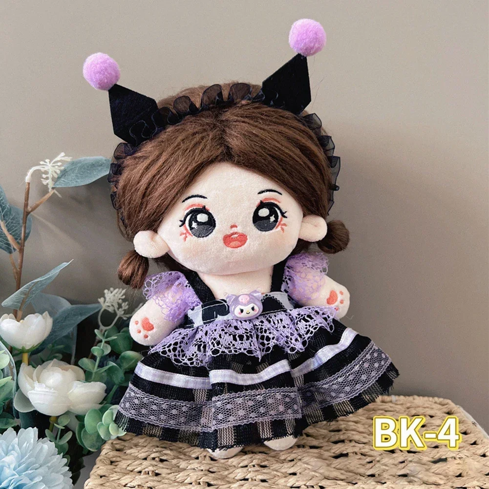 For Baby Three V 3/20CM Cotton Doll Rompers Cartoon Plush Doll Replacement Outfit Lolita Dress Mini Clothes