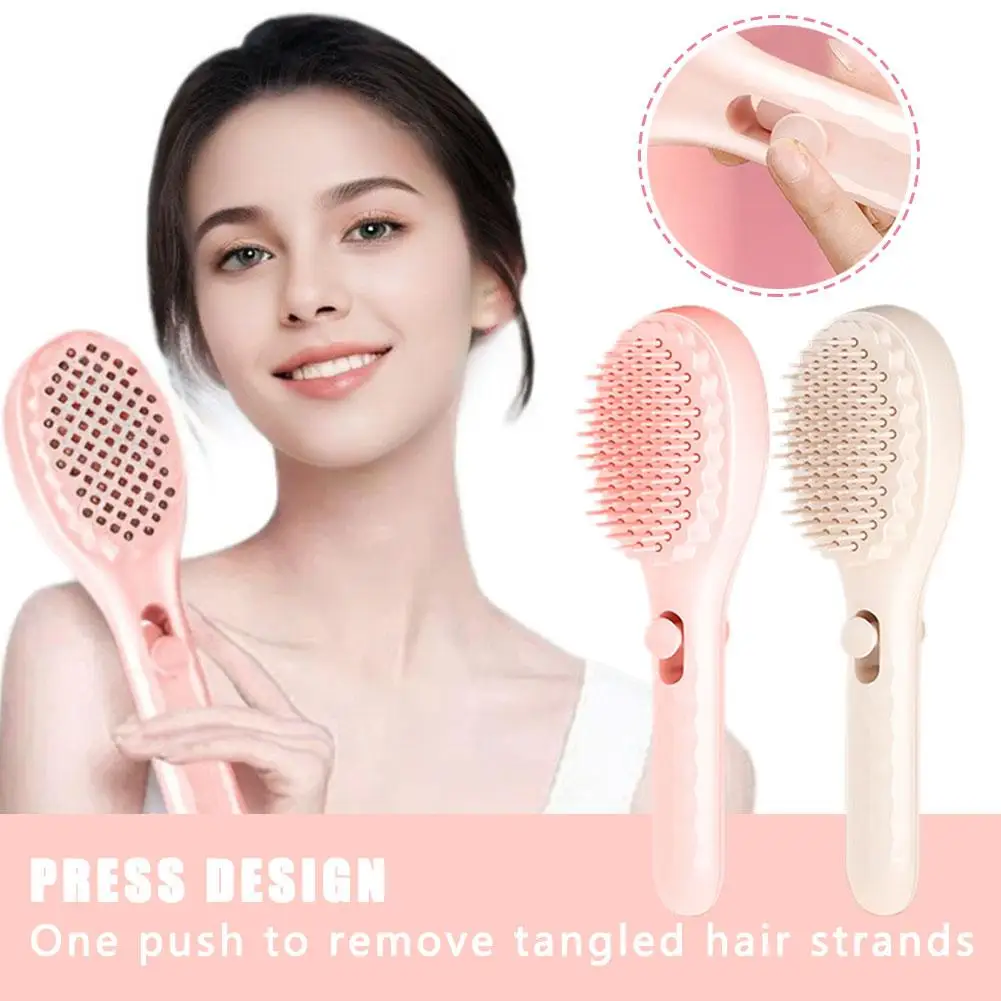 

Self-Cleaning Hair Brush Anti-Static Massage Comb Retractable Scalp Rotating Massager Detangling Combs Styling Brushes Tool E0N7