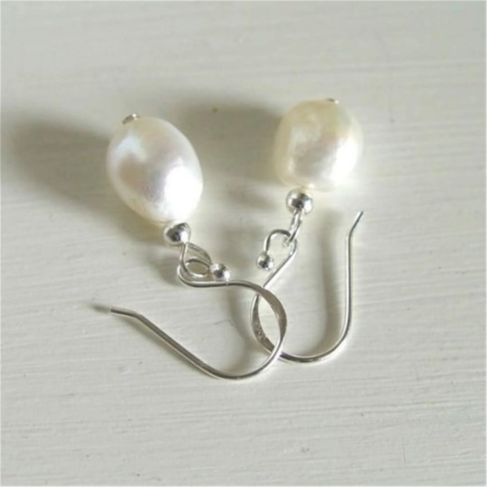 Huge white Baroque pearl earrings swing 18k ear stud Drop Dangle Party Handmade Beaded Teens Wedding