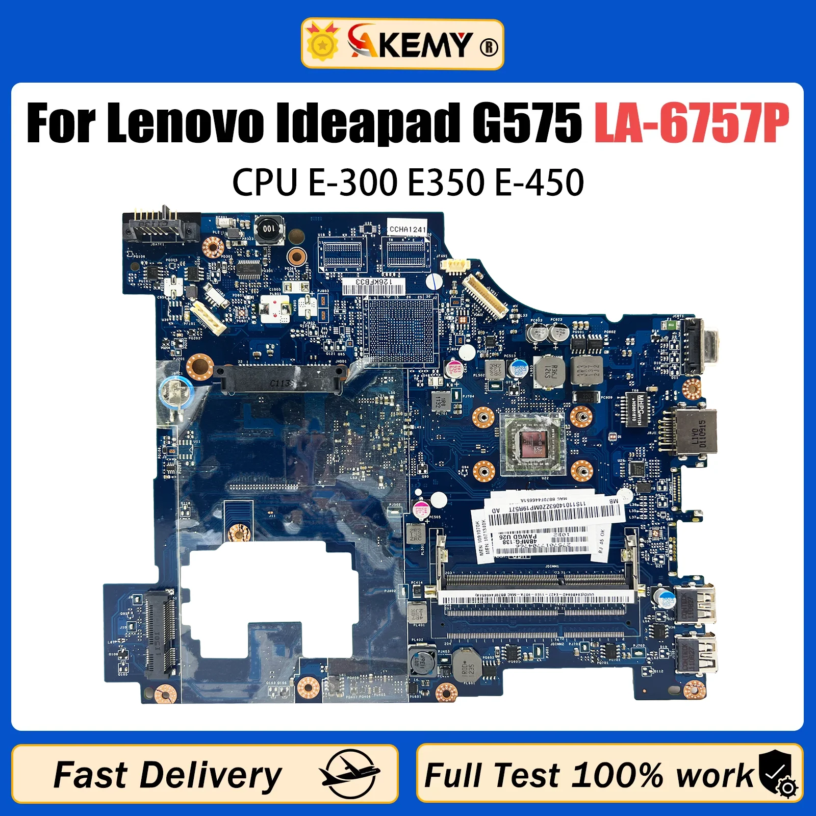 

Ноутбук AKEMY с процессором EME450 E-300, LA-6757P без материнской платы HDMI DDR3 для материнской платы Lenovo Ideapad G575