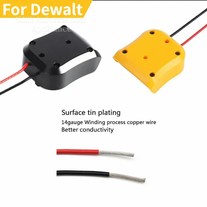 Power Wheels Adapter for DEWALT 10.8V-12V Max Lithium Battery Dock Power Connector DIY Battery Output Adapter with 14 AWG Wires