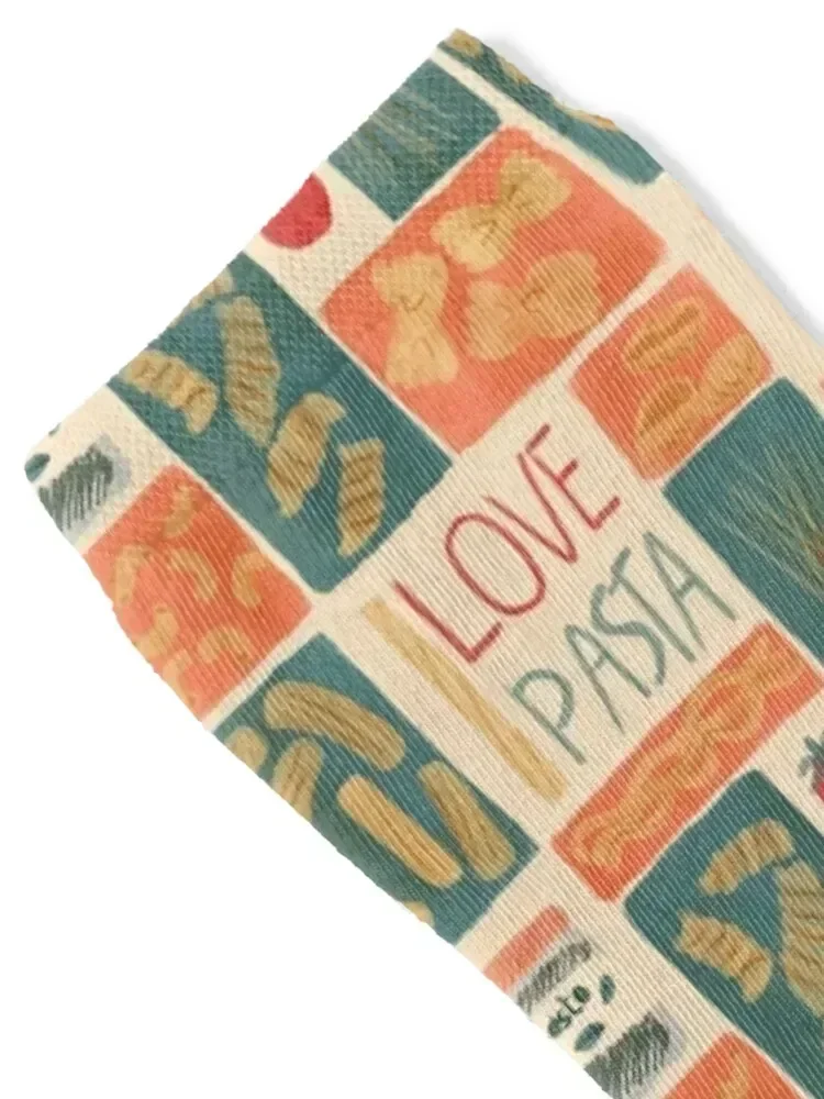 I love pasta Socks anti slip football Christmas Antiskid soccer cycling Women Socks Men's