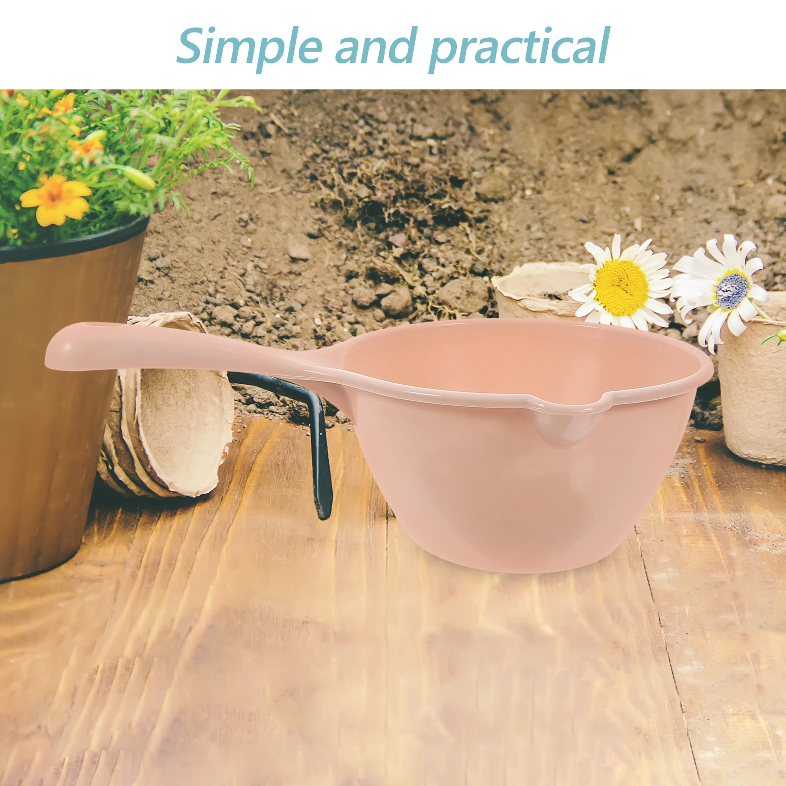 

2pcs Plastic Water Ladle Kitchen Scoop Bath Dipper Thick Ergonomic Handle Multi-Purpose Watering Ladle For Home Garden Bathroom