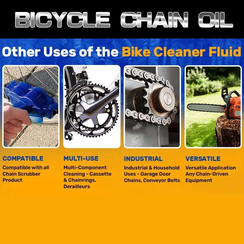 Bike Chain Cleaner Kit Including Chain Oil Lubricant,Bike Chain Degreaser,Chain Scrubber and Bicycle Cleaning Brush Tools image 4