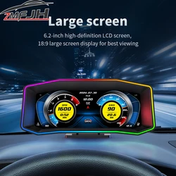P4 OBD Head Up Display GPS Smart Digital Speedometer On-board ComputerTachometer Overspeed Alarm Water Temp Voltage Slope Meter