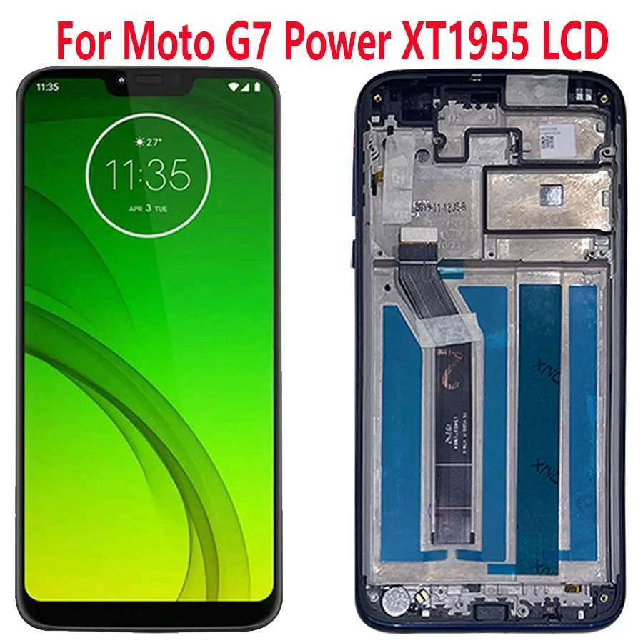 For Motorola Moto G7 Power XT1955 XT1955-4 LCD Display With Frame Touch Digitizer Assembly for Moto G7 Power Screen Replacement