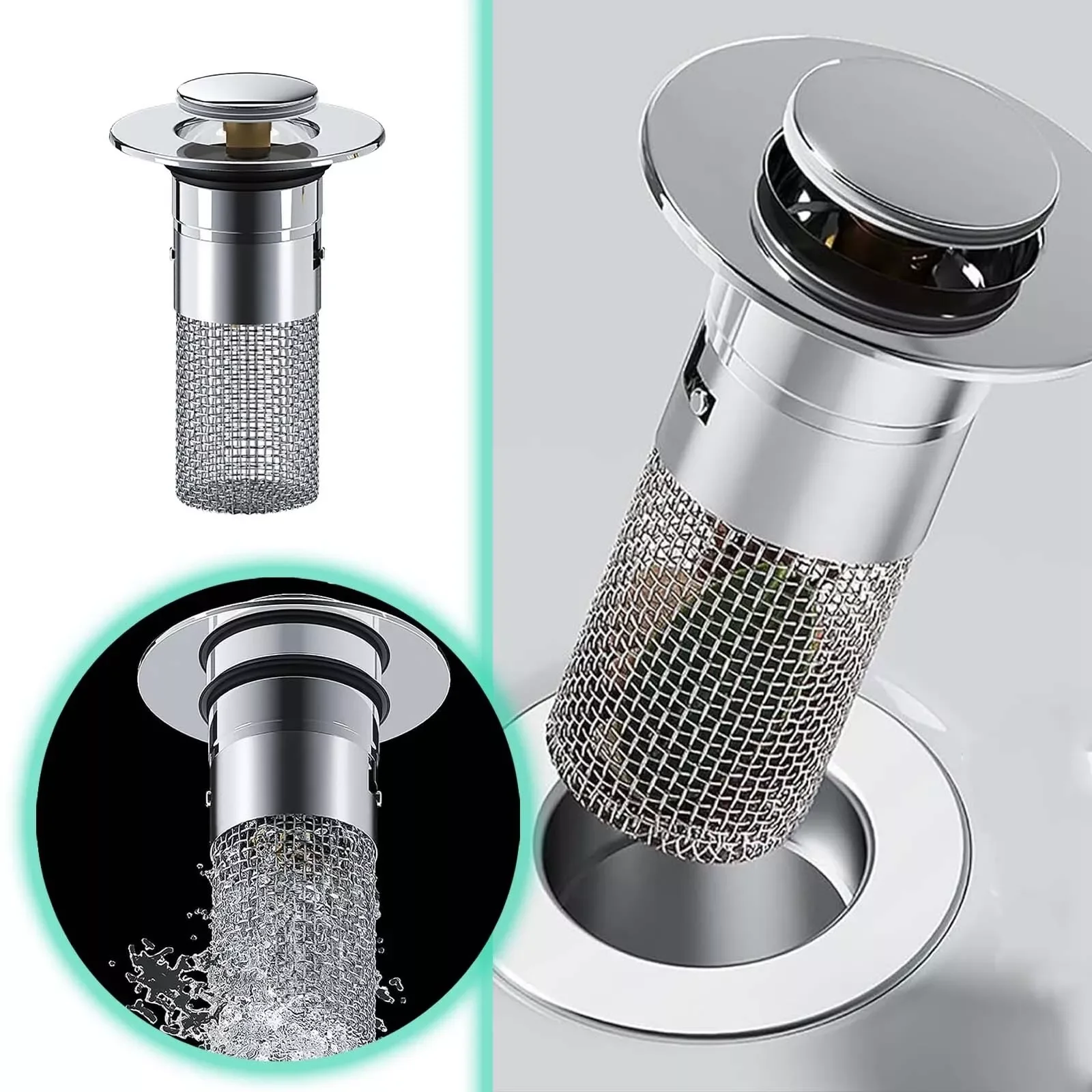 

Sink Filter Wash Basin Pop-Up Sink Plug Bathroom Hair Catcher Kitchen Sink Filter Sink Strainer Stopper Bathroom Kitchen Accesso