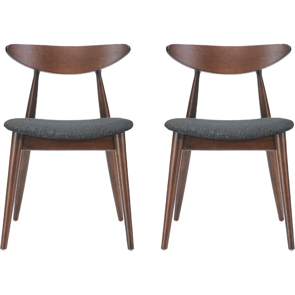 Dining Chairs, 2-Pcs Set, Charcoal,  Each Chair Is 19.75” W X 22.50” D X 28.75” H.