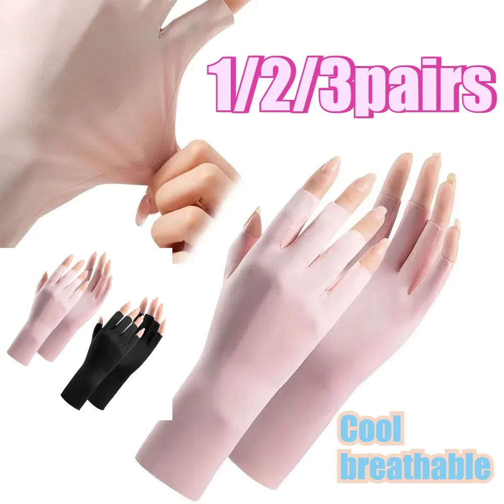 1/2/3Pairs Sunscreen Gloves Fingerless Gloves For Women Summer Sunscreen UV Protection Gloves Driving Glove Female Touchscreen