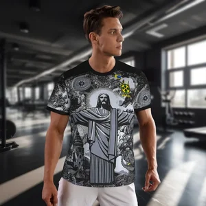 2024 البرازيل طبعة خاصة يسوع قميص كرة قدم أسود رمادي للبالغين الصيف تدريب كرة القدم قمم للجنسين الرياضة في الشارع أعلى 8 مبيعات في البرازيل - رقم 7