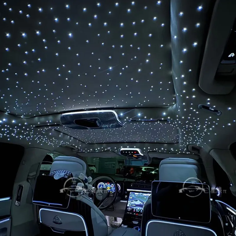 【CHIMU AUTO】 12V RGB LED Fiber Optic Light Kit Twinkle Starlight Roof Ceiling Decoration for Car Smart Remote Link