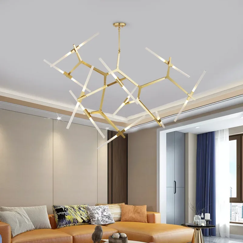 Nordic Creative Artificial Satellite LED Chandeliers Restaurant Living Room Kitchen Pendant Lamp Indoor Lighting Home Decoration