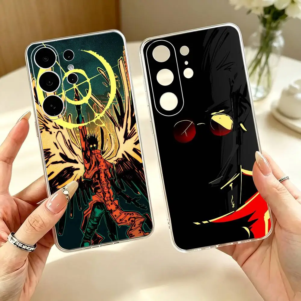 Anime V-Vash the Stampede Trigun  Transparent Case for Samsung S24 23 22 21 20 FE Lite Plus Ultra Note 10 9 5G Cover