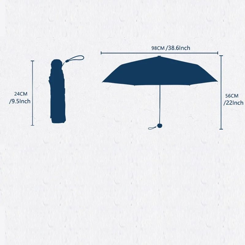 Early spring three fold folding umbrella small fresh literary garden shade UV protection sun umbrella travel men and women