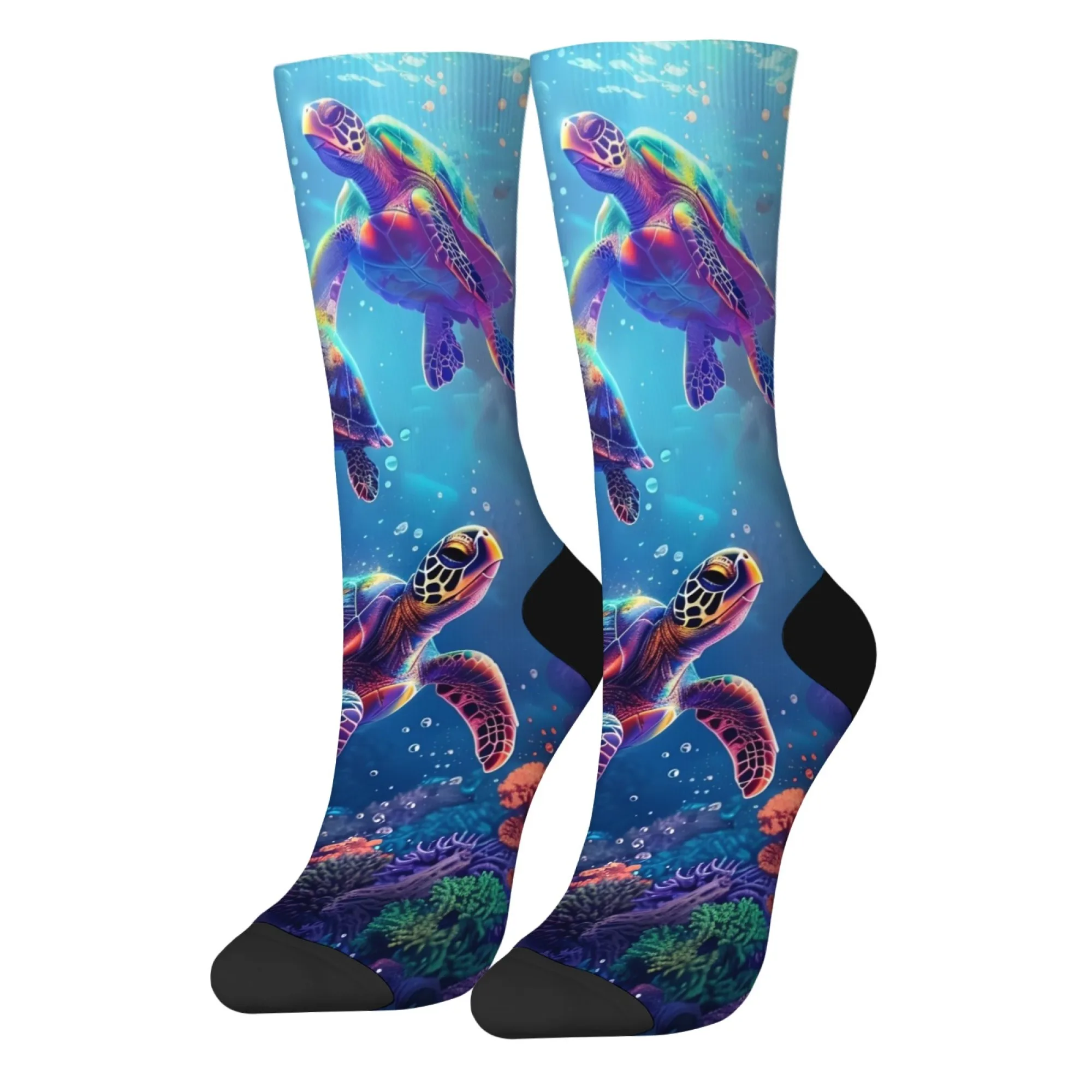 Fantasy Ocean Happy Turtle Socken Neuheit Lustige Crew Socken Unisex Bequeme weiche atmungsaktive Socken Street Hip Hop Party Geschenk