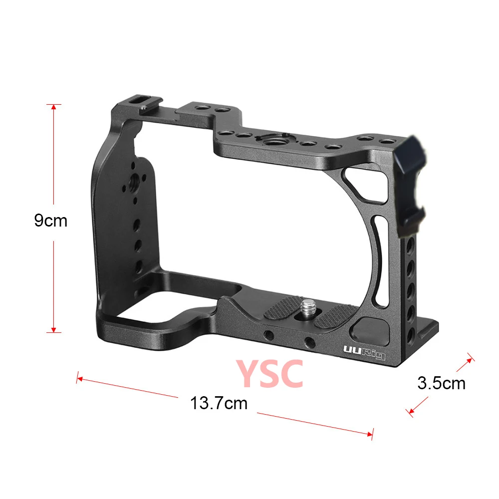 UURig C-A6600 Aluminum Alloy Camera Cage with Two Cold Shoe Compatible with Microphone and Fill Light For Sony A6600