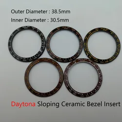 Daytona Sloped Ceramic bezel insert 38.5*30.5mm For Daytona watch parts (No Luminous）