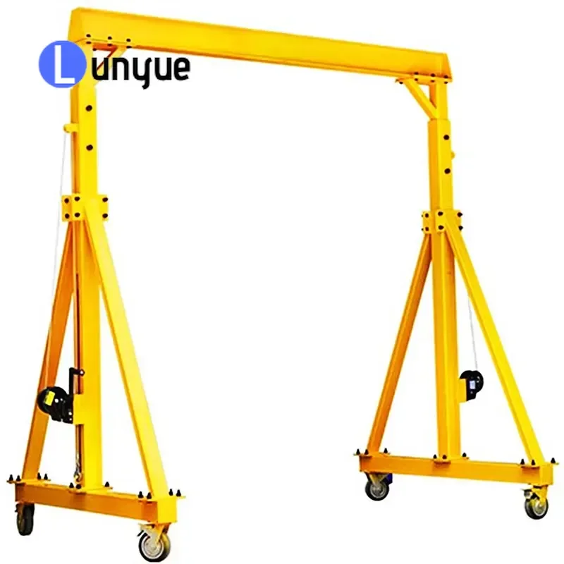 Rugged Durable PT1 Fixed Height Mini Mobile Gantry Crane 1 Ton 5 Ton Electric Hoist Remote Control For Workshop Warehouse