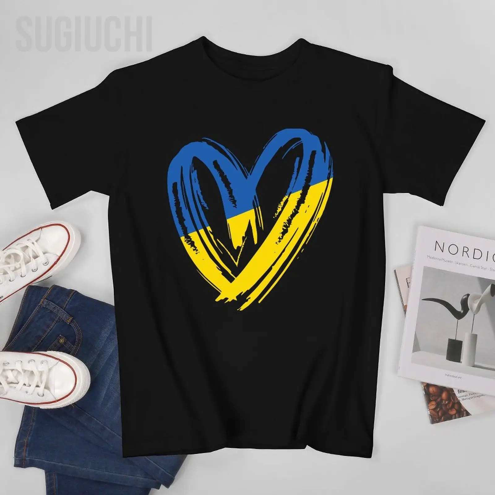 Unisex Men Ukraine Love Tshirt Tees T Shirts Women Boys 100% Cotton T-Shirt