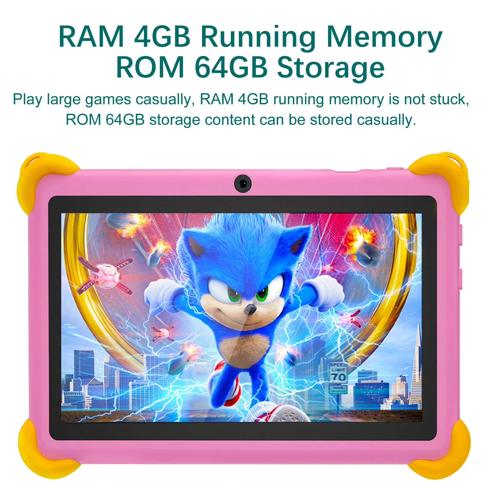 5G Wi-Fi 7 inch kindertablet 4 GB RAM 64 GB ROM 4000 MAH batterij Dubbele camera Kinderen Android 13 Cadeau Kinderen leren wifi-tablets PC