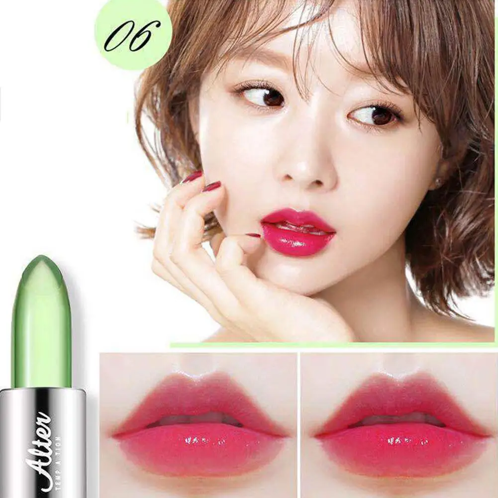 Aloe Vera Color Changing Lipstick Moisturizing Magic Jelly Lip Gloss Non-stick Cup Temperature-Activated Lip Balm Lips Make UP