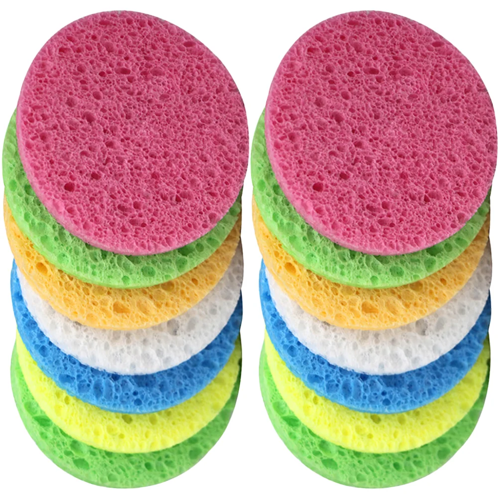 25 Pcs Compression Face Puff Cellulose Sponge Scrubber Sponges Exfoliating Facial