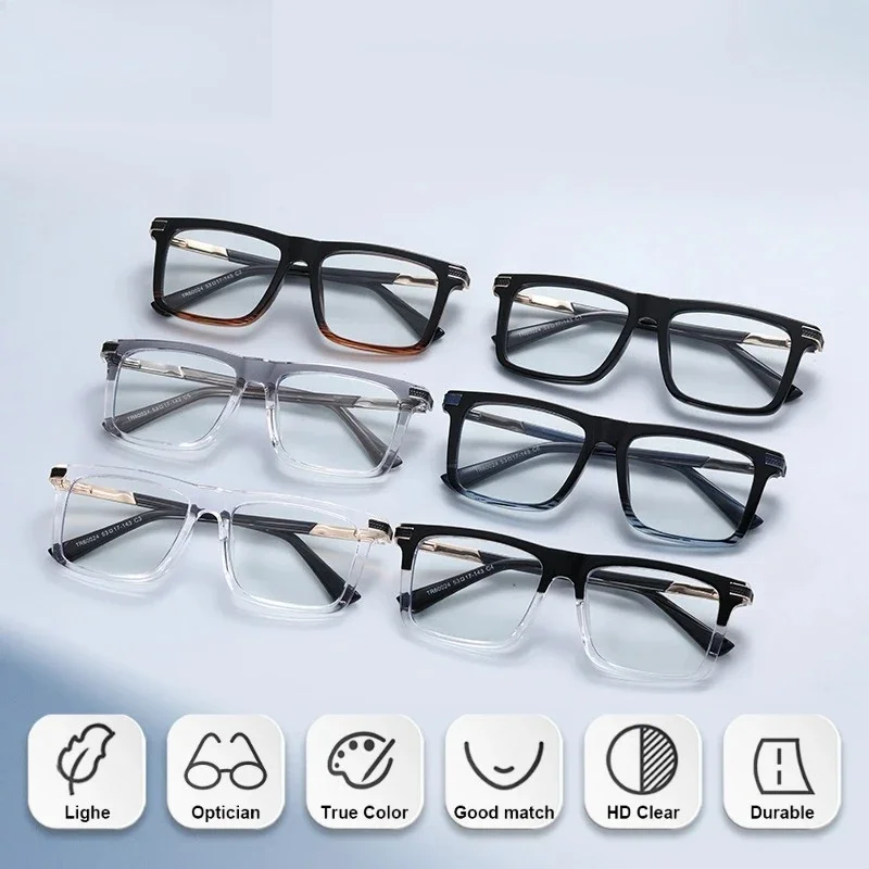 

KIZN Casual Business Square Myopia Optical Eyeware Men Photochromic Progressive Anti Blue Light Prescription Reading Christmas