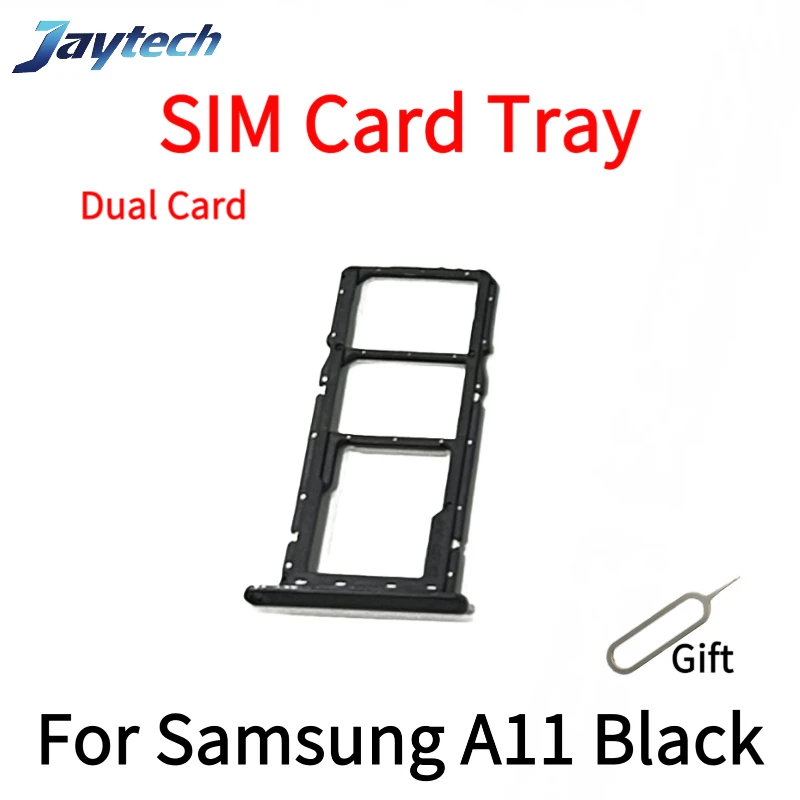 1PCS SIM Card Tray For Samsung A11 A12 A127 Sim Card Reader Holder Dual Sim Card Tray Holder Slot Adapter With PIN