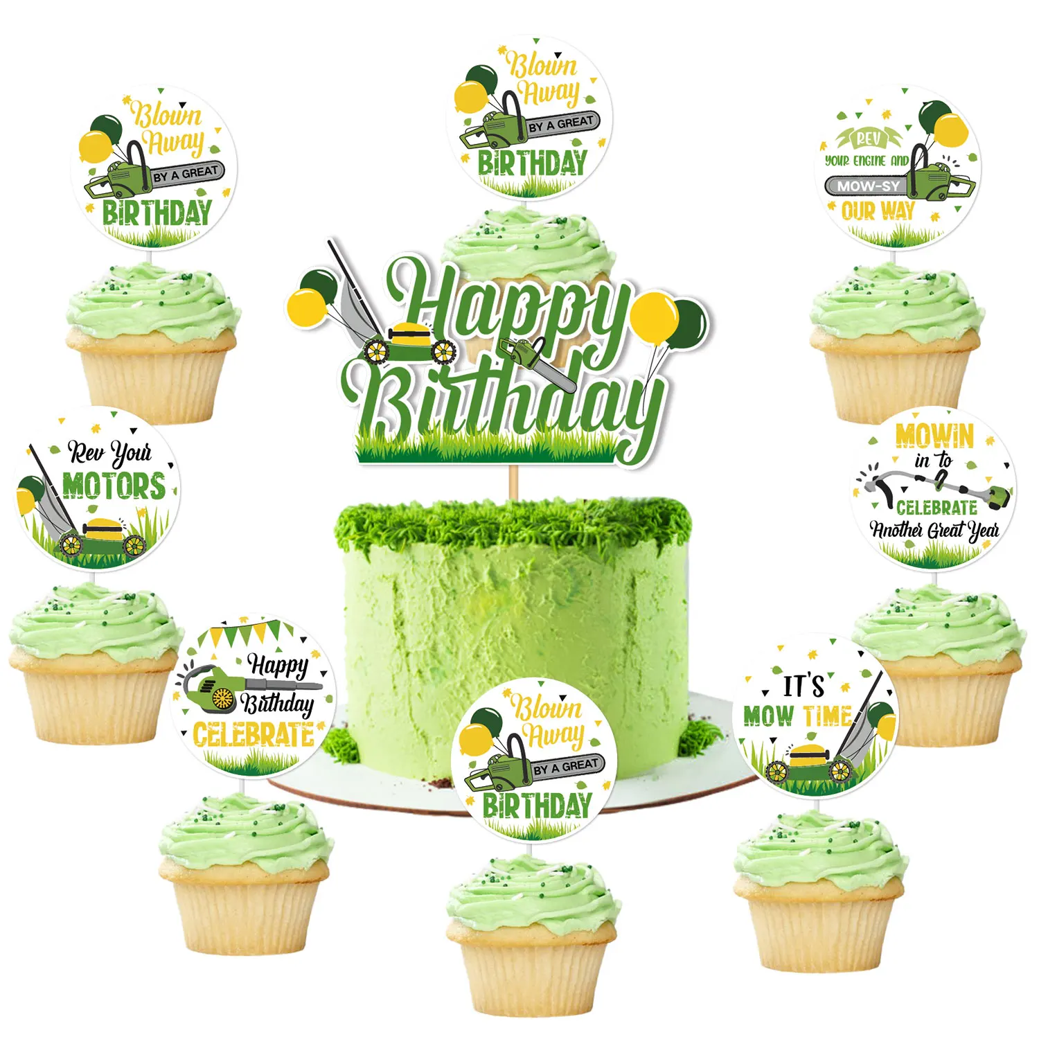 

Kreat4joy газонокосилка топперы для торта на день рождения косилка украшение для счастливой вечеринки зеленый декор трактора для мальчиков ферма Temed