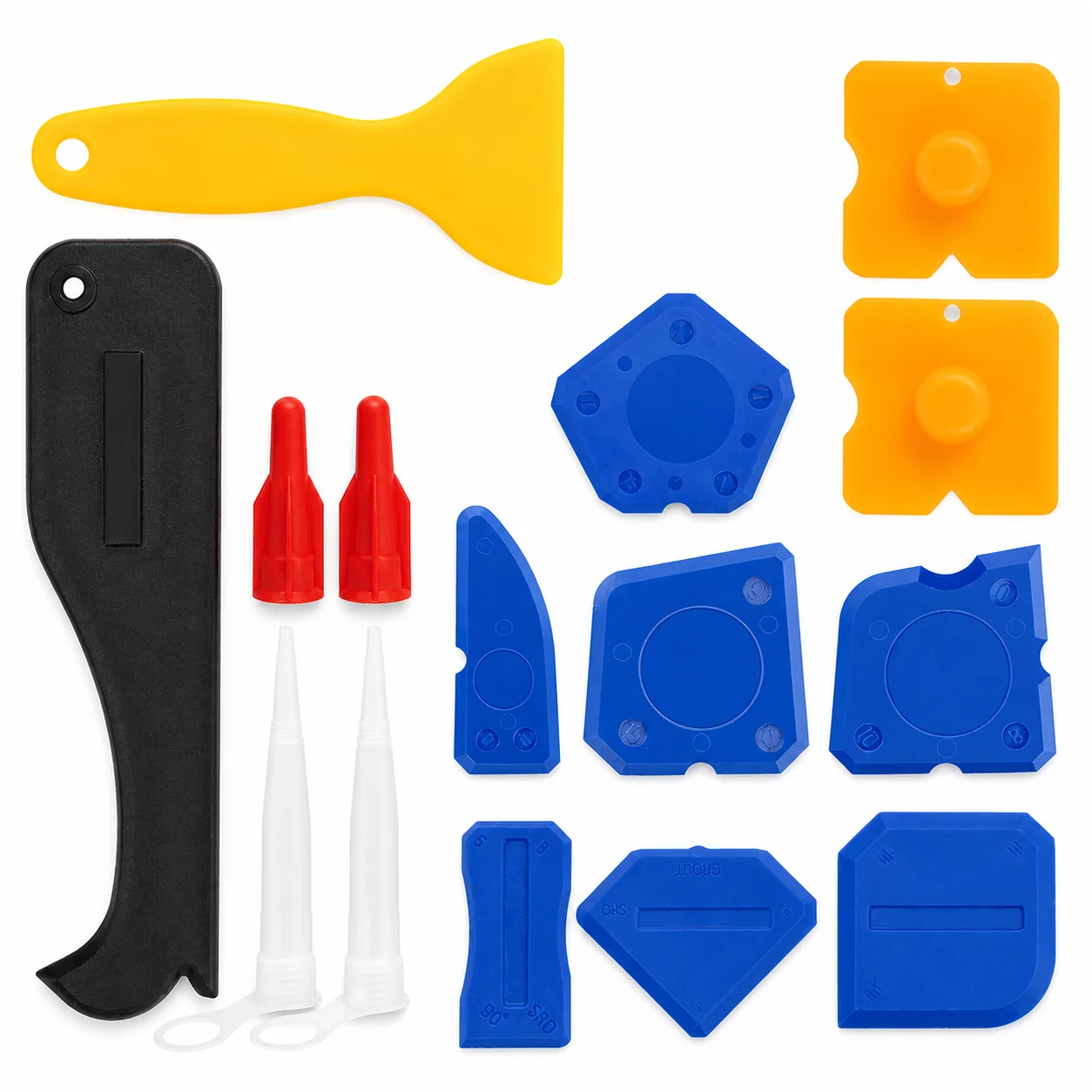 15PCS Caulking Tool Kit for Silicone Sealant, Remover Scraper and Finishing Profiles for Bathroom Kitchen Sink Window Joints