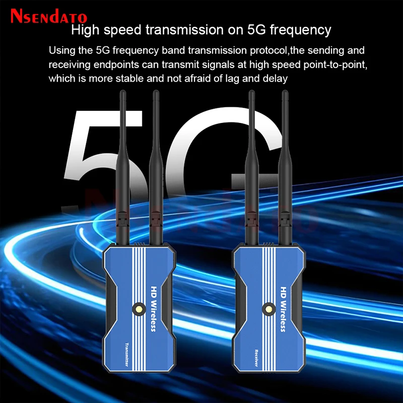 2.4G/5G Wireless HDMI Extender 500M 1080P HDMI Video Audio Transmission for sharing Screen Camera SLR Laptop to TV Projector