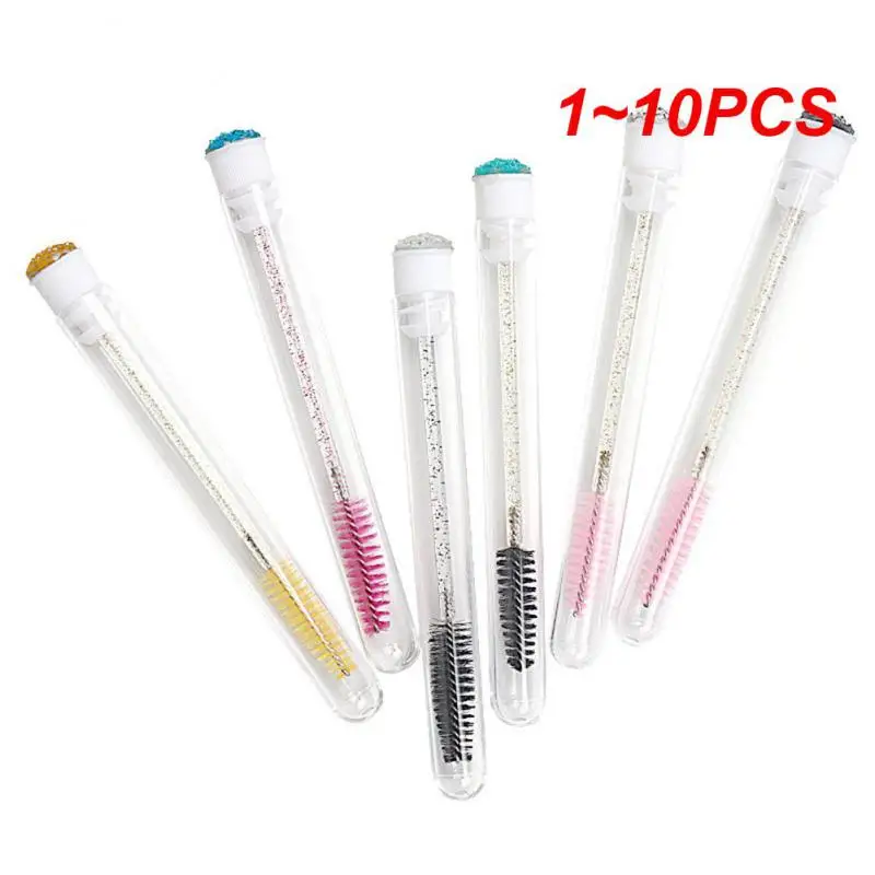 Tubo de escova de sobrancelha reutilizável, escovas descartáveis Crystal Makeup, extensão dos cílios, ferramentas substituíveis Mascara Wands, 1 a 10Pcs