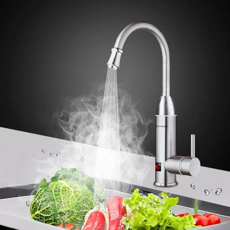 Kbxstart Kitchen Instant Water Heater Tap Stainless Steel Calentador De Agua 220V Torneira Electrico Faucet With Water Heating