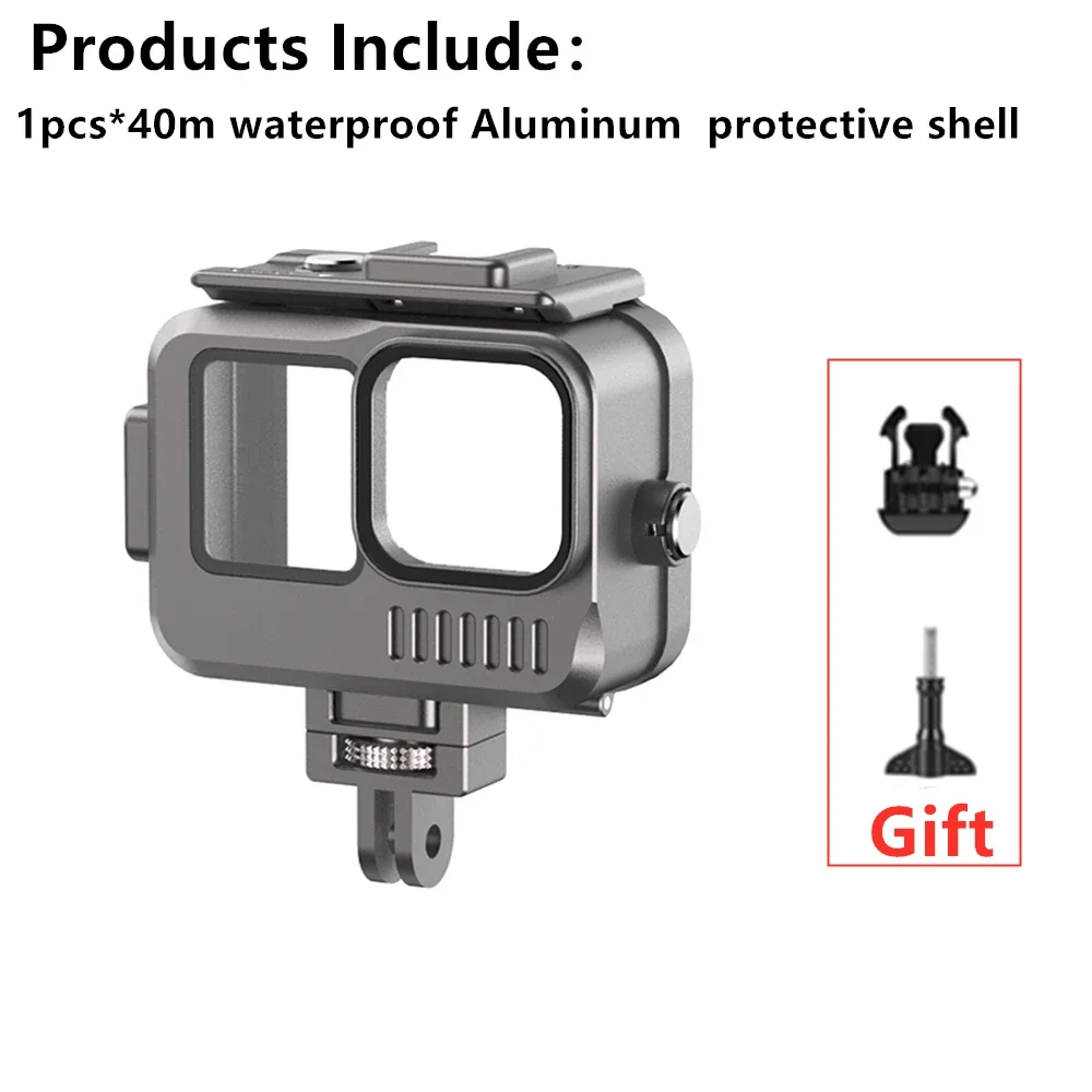 

NEW Design Aluminum Frame With 40m Waterproof Housing Case Double Cold Boot Opening Mount for Gopro Hero 13 12 11 10 9 Camera