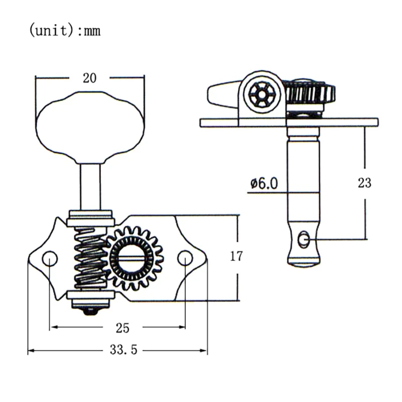 Clavijas de afinación de cuerda de guitarra, cabezales de máquina sintonizadora, perillas, teclas de afinación para guitarra acústica o eléctrica, plata, 3L3R, 6 piezas, 1:18