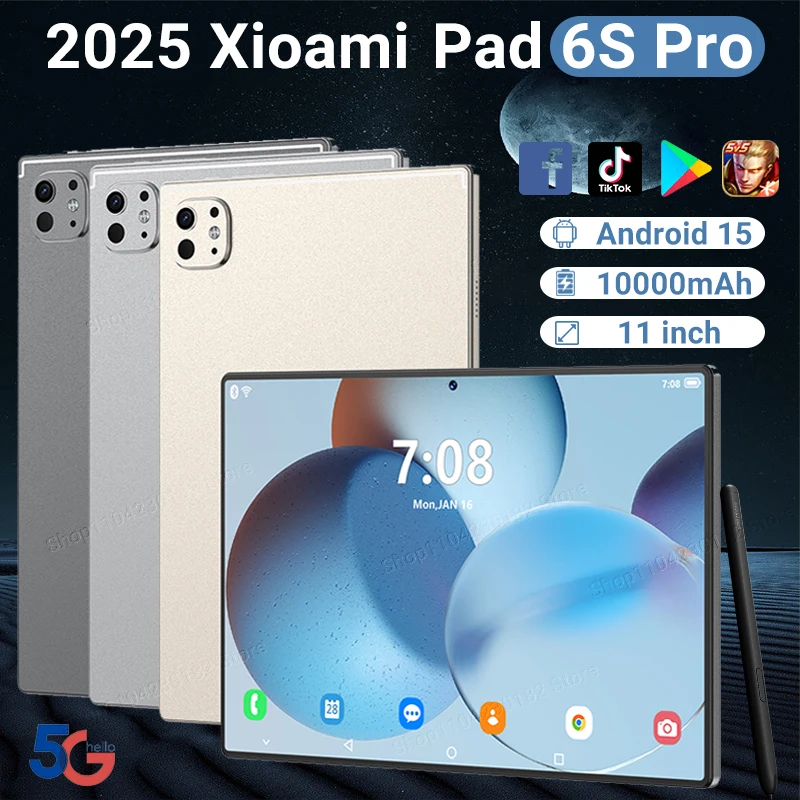 

New 11 inch tablets android Xioami Pad 6S Pro 5G WiFi Dual SIM Tablette 22GB+2TB 10000mah snapdragon888 Original Tablet PC GPS