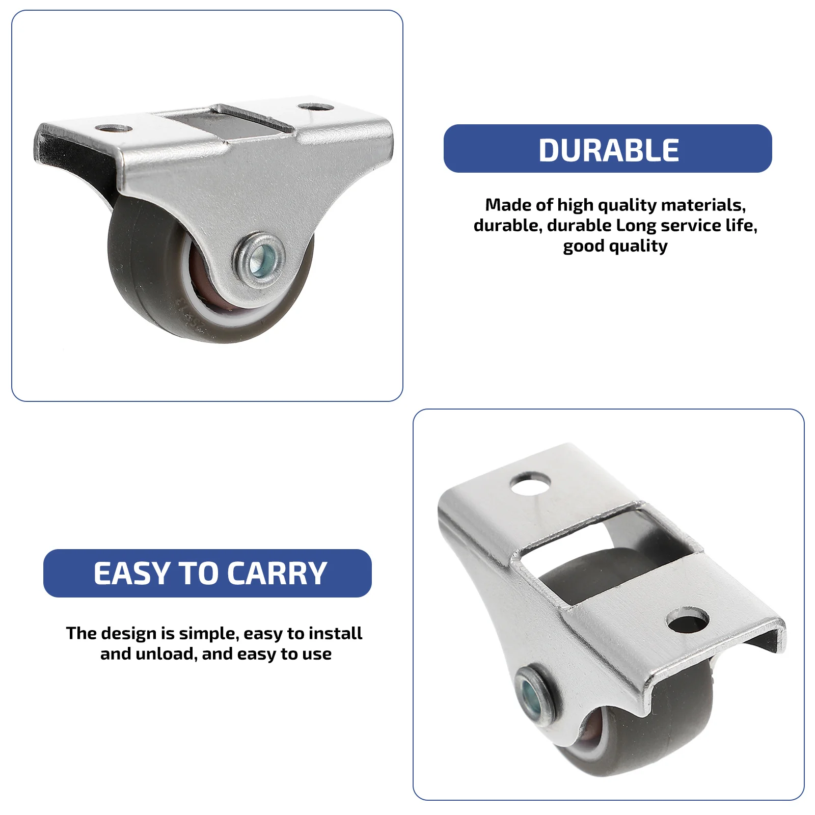 4 Buah Roda Putar Rol Kabinet Roda Kastor Karet untuk Furnitur