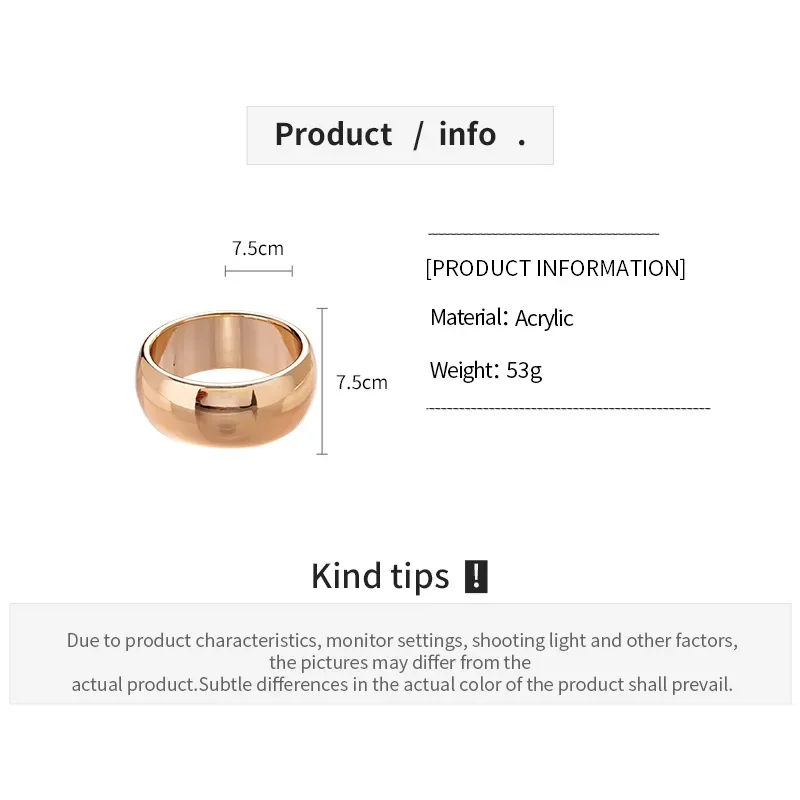 الذهب اللون غير النظامية هندسية أساور مستديرة أساور للنساء الرجال الشرير الاكريليك أساور حفلة اليد مجوهرات زوجين الهدايا F #6