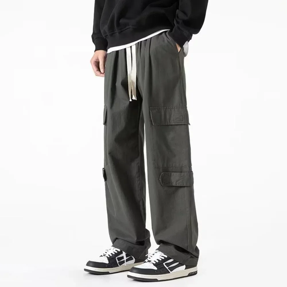 

Japanese Streetwear Cargo Pants men Harajuku Wide Leg Sweatpants Pants Korean Fashions Casual Joggers Multi Pockets trousers