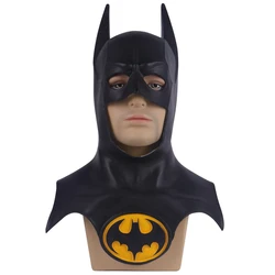 Mascarilla de murciélago para hombre y mujer, máscara facial de látex de cabeza completa, accesorios de Bruce Wayne, versión 1989