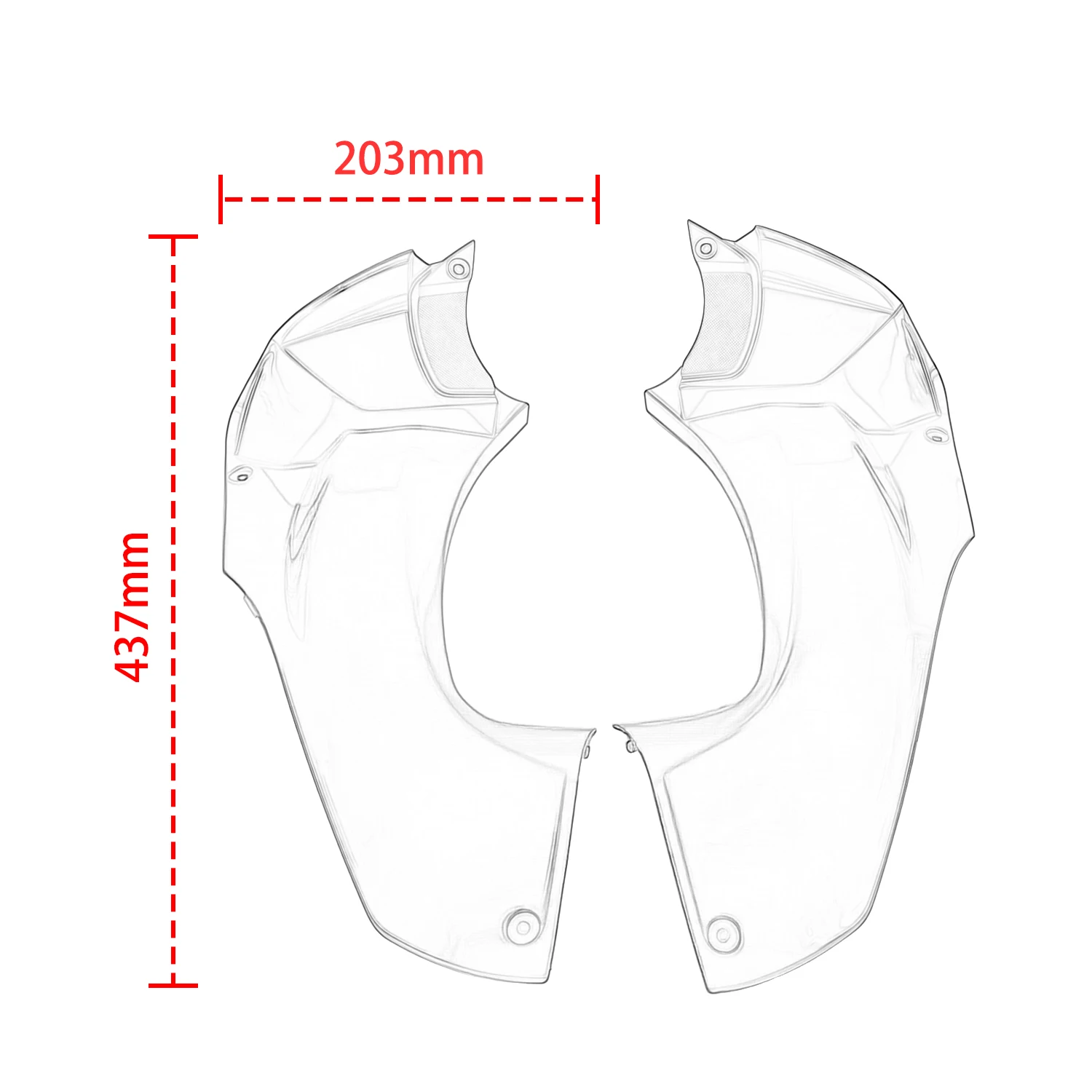 For Kawasaki ZX-14R ZX14R 2012-2020 Inside Front Repair Accesorios Moto Air Duct Cove Case Upper Cowling Front Fairing
