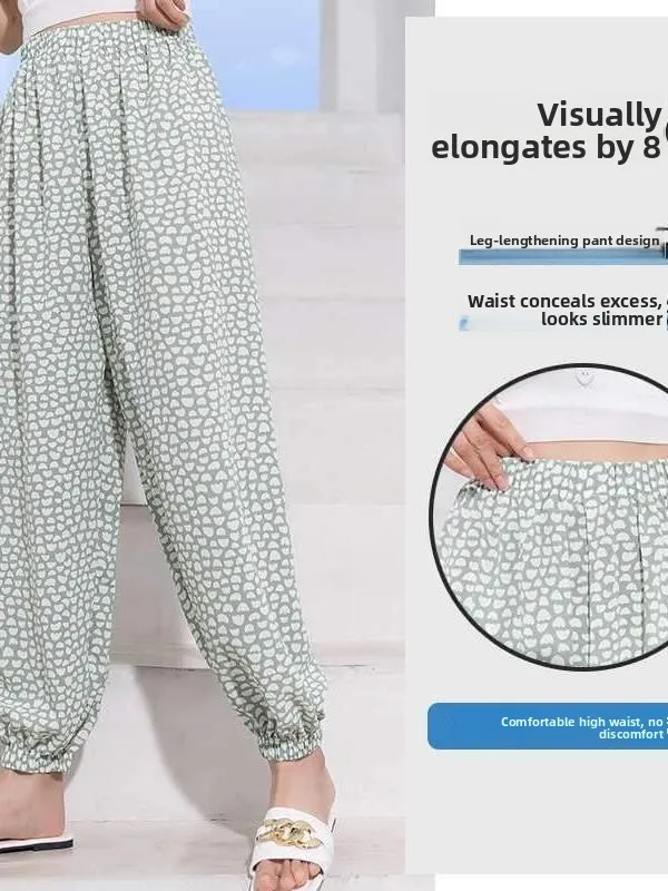 

New Women's Faionable Summer Loose Casual Thin Pants Cleanfit Sle Low Waist Polyester Fiber Spring Collection