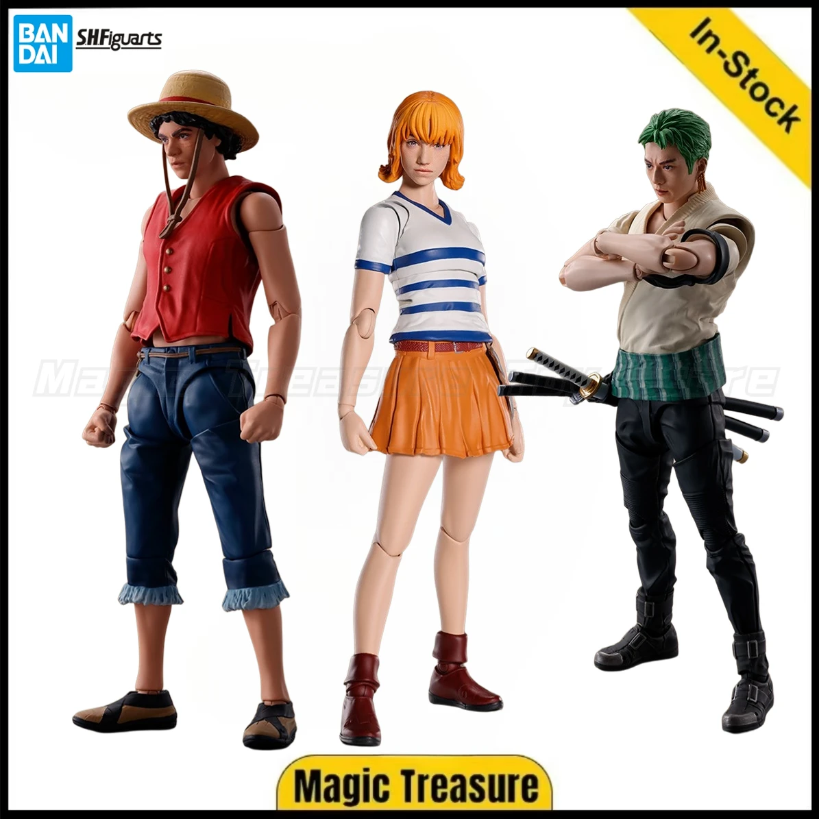 

【In Stock】BANDAI SPIRITS S.H.Figuarts A Netflix Series ONE PIECE Nami /Roronoa Zoro/Monkey D Luffy Action Figure Toys Gifts