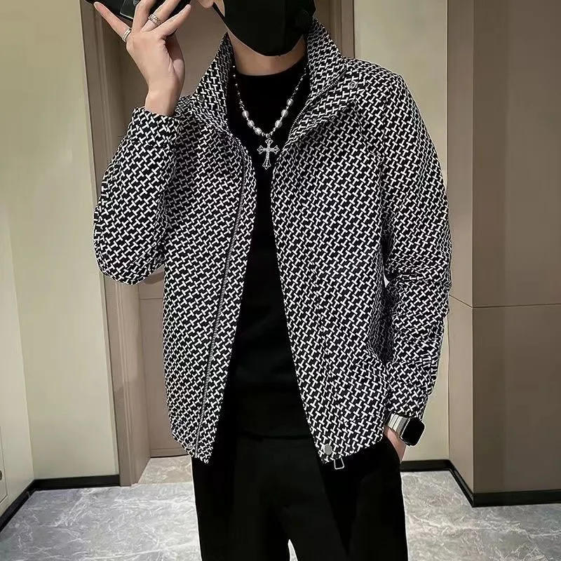 

New Spring and Autumn Korean Edition Fashion Brand Standing Collar Pi Shuai Slim Fit Jacket Versatile Casual Style Men's Coat