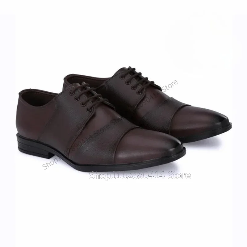 Zapatos de hombre con tiras y patrón de lichi burdeos, zapatos de moda con cordones para hombre, zapatos de vestir de lujo hechos a mano para fiesta y oficina