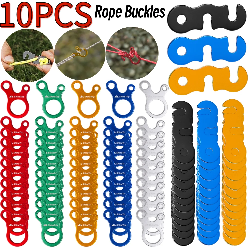 10Pcs Tent Wind Rope Fastener Portable 3 Hole Tent Guy Lines Tensioners Wear Resistance for Picnic Hiking Outdoor Activities