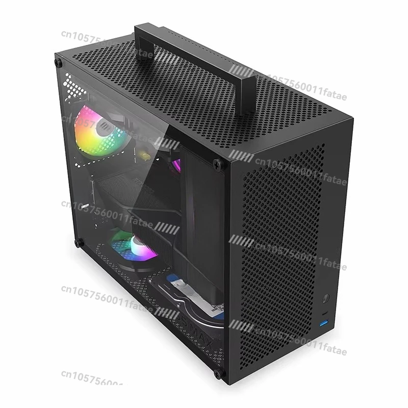 Chassis White Matx Main Board Power Supply Mid Tower Side Through Desktop Mini ITX Computer Empty Case