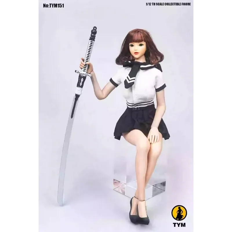 1/6 feminino soldado estudante uniforme saia plissada jk assassino cosplay roupas modelo para figura de ação de 12 "boneca de peito grande