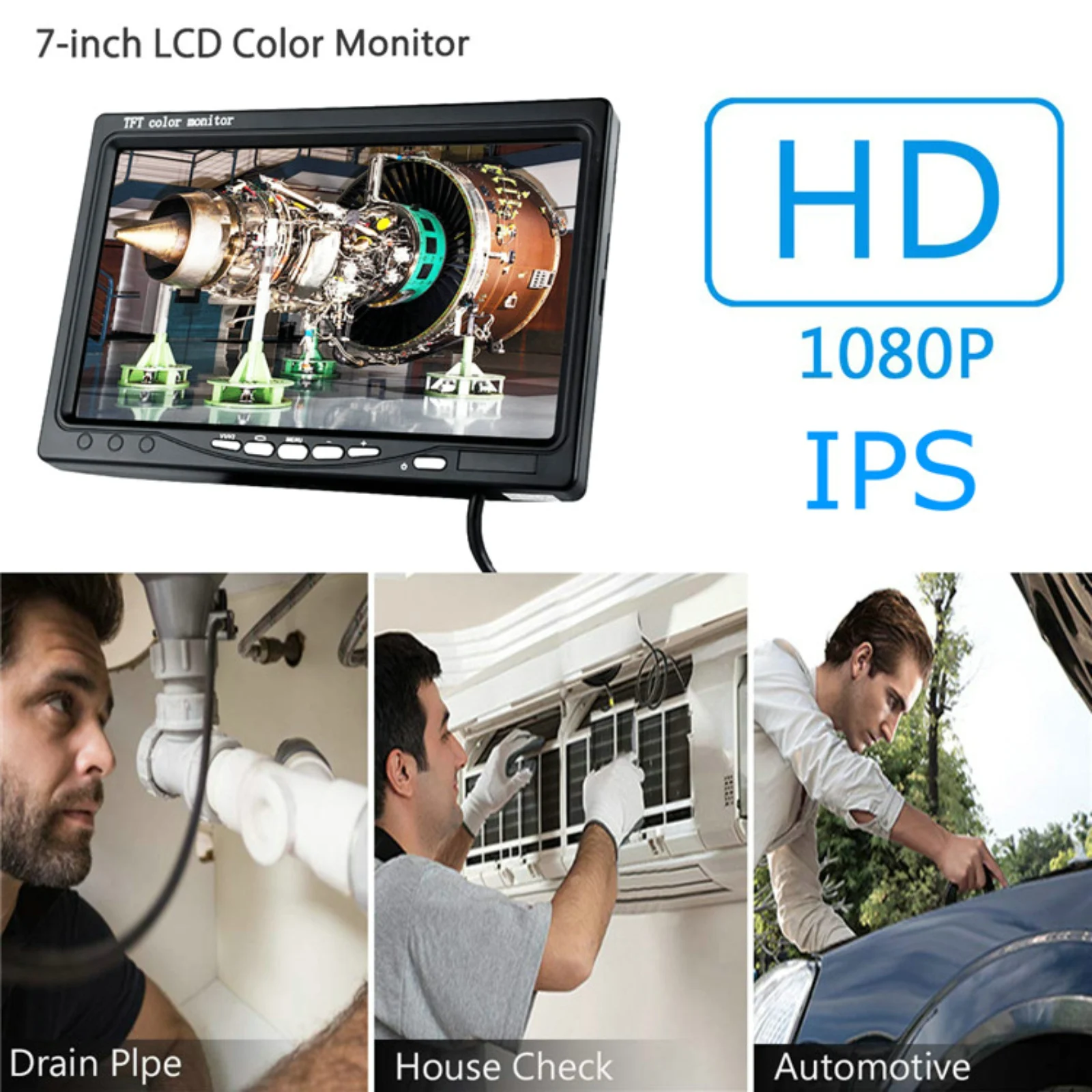 MAOTEWANG-Industrial Endoscope System, Monitor Pipe Inspection Camera,HD 1000TVL, Drain Sewer Pipeline, IP68, 7 in, 12PCs image 3